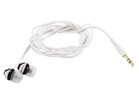 Button Design Noise Isolating Earbuds Headphones, Black & White